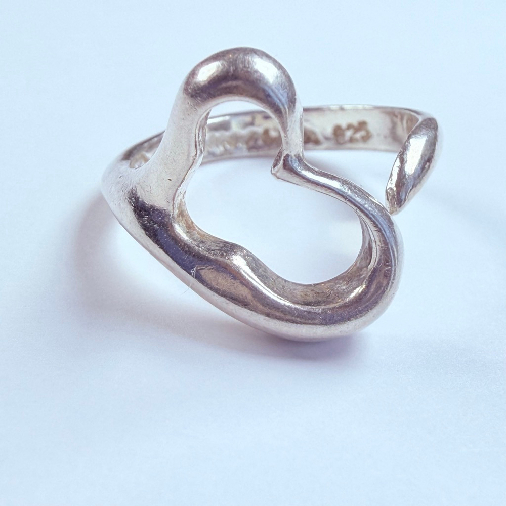 Tiffany & Co Elsa Peretti Open Heart 925 Sterling Silver Ring